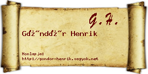 Göndör Henrik névjegykártya